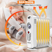 Load image into Gallery viewer, COSTWAY Oil Filled Radiator Heater, 700W Portable Space Heater with Adjustable Thermostat, Overheat Protection, Electric Heater for Bedroom, Indoor use
