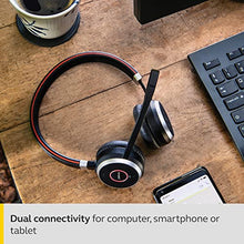 Load image into Gallery viewer, Jabra Evolve 65 UC Wireless Headset, Stereo – Includes Link 370 USB Adapter – Bluetooth Headset with Industry-Leading Wireless Performance, Passive Noise Cancellation, All Day Battery, Stereo Speaker, Model: 6599-829-409
