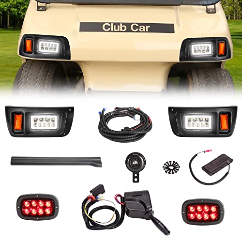 10L0L Golf Cart Light Kit(12V-48V) with Ultimate Light Kit Upgrade Compatible for Club Car DS G&E All Models With LED Head Light, Tail Lights, Turn Signals, Brake Lights