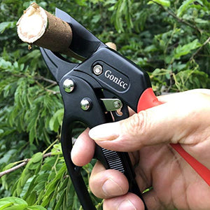 gonicc 8" Professional Ratchet Anvil Pruning Shears (GPPS-1011), Ratcheting Mechanism, Anvil Groove Design, Reinforced Design Handle, Garden Shears Clippers, Anvil Pruner, Hand Tools Scissors Loppers