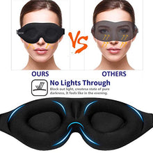 Load image into Gallery viewer, MZOO Sleep Eye Mask for Men Women, 3D Contoured Cup Sleeping Mask &amp; Blindfold, Concave Molded Night Sleep Mask, Block Out Light, Soft Comfort Eye Shade Cover for Travel Yoga Nap, Black
