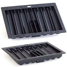 Load image into Gallery viewer, GSE Casino Poker Table Plastic Chip Trays, Las Vegas Style Dealer Table Chips Tray, Holds 300 Chips &amp; 2 Playing Cards
