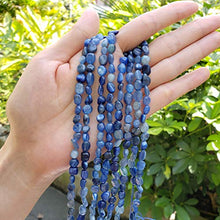 Load image into Gallery viewer, 1 Strand Top Quality Natural Kyanite Blue Crystals Gemstone 6-8mm Free Form Oval Pebbly Stone Beads 15 inch for Jewelry Craft Making GZ11-38
