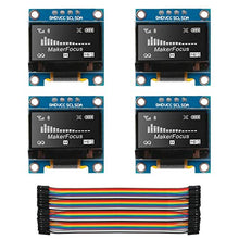 Load image into Gallery viewer, MakerFocus 4pcs I2C OLED 0.96 Inch OLED Display Module IIC SSD1306 128 64 LCD White with Du-pont Wire 40-Pin Female to Female for Ar duino UNO R3 STM
