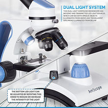 Load image into Gallery viewer, AmScope M162C-2L-PB10-WM-SP14-50P100S 40X-1000X Beginners Microscope Kit for Kids &amp; Students w/Complete Science Accessory Kit + World of The Microscope Book

