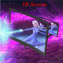 Load image into Gallery viewer, Curved 12" Phone Screen Magnifier &amp; Phone Holder Stand,3D HD Anti-Blue Light Lens,Foldable Phone Screen Enlarger,Universal Cell Phone Screen Amplifier for Video,TV, Games, Compatible All Smartphones
