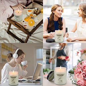 Double Gift Home Scented Candles, Aromatherapy Candles Made with Soy Wax and Essential Oil - 15Oz 50 Hours Burn Long Lasting Scented - Lavender, Lemon & Verbena