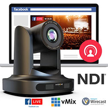 Load image into Gallery viewer, NDI POE PTZ Camera 20x Optical Zoom with HDMI SDI FHD 1080P RS232 RS485 IP Live Streaming via RTSP, RTMP for Conference Room Youtube Church Live streaming Meeting Broadcast Events Sports Education
