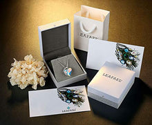 Load image into Gallery viewer, Leafael Infinity Love Heart Pendant Necklace Opal White April Birthstone Crystal Jewelry Gifts for Women, Silver-Tone, 18"+2"
