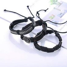 Load image into Gallery viewer, Finrezio 24 Pcs Braided Leather Bracelet Set for Women Men Wristbands Boho Ethnic Tribal Linen Hemp Cords Beads Wrap Bracelets String Handmade Jewelry
