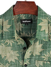 Load image into Gallery viewer, VATPAVE Mens Front Pocket Hawaiian Shirts Casual Short Sleeve Button Down Beach Shirts 3X-Large Green Leaves Flower
