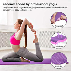 Dralegend Yoga Mat Exercise Fitness Mat - High Density Non-Slip Workout Mat for Yoga, Pilates & Exercises, Anti - Tear, Sweat - Proof, Classic 1/4 Inch