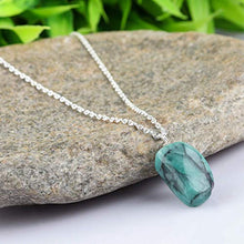 Load image into Gallery viewer, Natural Emerald Pendant Necklace in 925 Sterling Silver For Women Personalized Gifts
