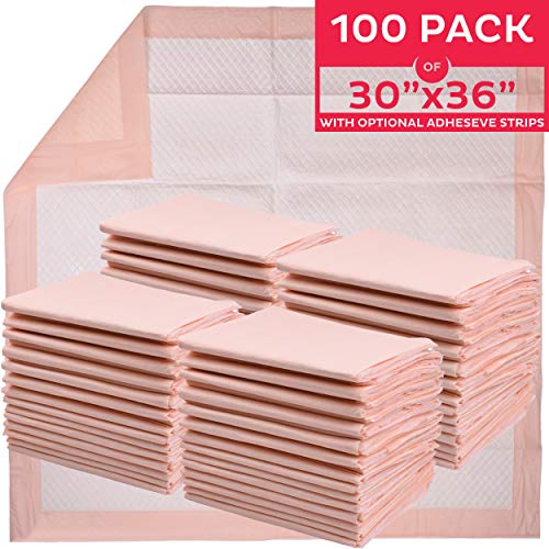 Premium Disposable Underpads 30”x36” (Packed 4x25 Case) Ultra Absorbent Chux Incontinence Bed Pads, Pet Training Pads X-Large 100/Case