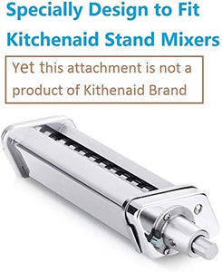 3 Piece Pasta Roller Cutter Attachment for KitchenAid Stand Mixers, Included Pasta Sheet Roller, Spaghetti Cutter, Fettuccine Cutter Maker Accessories and Cleaning Brush