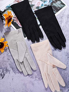 Boao 3 Pairs Women Sun Protective Gloves UV Protection Summer Sunblock Gloves Touchscreen Gloves for Driving Riding