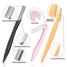 Load image into Gallery viewer, 14 in 1 Eyebrow Razor Kit, Professional Dermaplane Face Razor for Women, Eyebrow Trimmer for Hair &amp; Peach Fuzz Remover, Face Shavers for Women with Eyebrow Tweezers/Scissors/Clipper/Spoolie Brush
