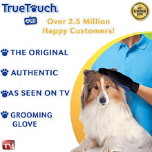 Load image into Gallery viewer, True Touch Five Finger Deshedding Glove- Premium Version, Gentle Grooming Glove Great Cats &amp; Dogs with Long or Short Fur- Includes 1 Authentic Right-Hand True Touch Glove &amp; 1 Lint Roller
