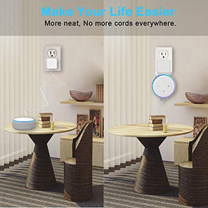 Outlet Wall Mount Holder for Echo Dot 3rd Generation, Belkertech Space-Saving Accessories for Echo Dot (3rd Gen) Clever Dot Accessories with Built-in Cable Management Hide Messy Wires, White