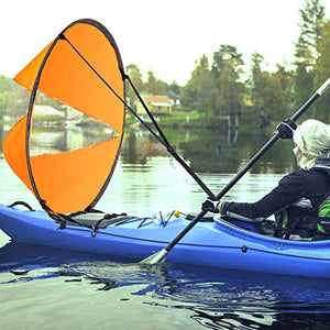 VGEBY Wind Sail, 42inch Kayak Sail Foldable Wind Paddle Adventure Sail Fold-able Downwind Sail for Kayaks, Canoes, Inflatable Boats, Paddle Board
