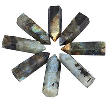 Load image into Gallery viewer, rockcloud Labradorite Healing Crystal Point Faceted Prism Wand Carved Reiki Stone Figurine
