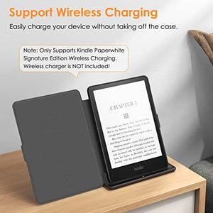 Fintie Slimshell Case for 6.8" Kindle Paperwhite (11th Generation-2021) and Kindle Paperwhite Signature Edition - Premium Lightweight PU Leather Cover with Auto Sleep/Wake, Love Tree