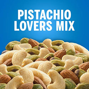 PLANTERS Pistachio Lover's Mix, 1.15 lb. Resealable Canister - Deluxe Pistachio Mix: Pistachios, Almonds & Cashews Roasted in Peanut Oil with Sea Salt - Kosher, Savory Snack