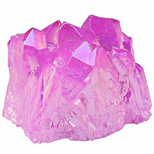 Load image into Gallery viewer, mookaitedecor Titanium Coated Natural Rock Crystal Cluster Geode Stone Specimen, Light Purple
