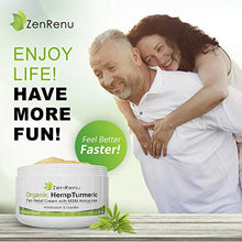 Load image into Gallery viewer, Organic Hemp Pain Relief Cream Large (4 oz) Value Size by ZenRenu - MSM Turmeric Arnica - Made in USA Premium Hemp Extract &amp; Hemp Oil for Pain Relief
