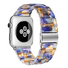 Load image into Gallery viewer, Omter Band Replacement for Apple Watch 40mm 38mm Women Men Fashion Resin Band Bracelet Compatible iWatch Series 5/4,Series 3/2 /1(Blue 40mm 38mm)
