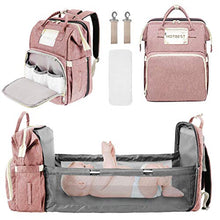 Load image into Gallery viewer, Baby Diaper Backpack, Insulated Bottle Warmer Newborn Registry for Baby Shower Gifts, Portable Nappy Bags for Girls Boys, Multifunction Travel Stuff Maternity New Mom Gifts for Women (Pink）
