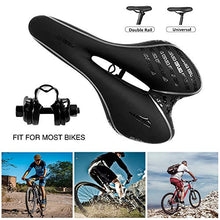 Load image into Gallery viewer, Comfortable Bike Seat Men Woman, Mountain Bicycle Saddle Padded Gel Comfort Road Exercise Bikes Cushion Waterproof Shock Absorbing Pain Relief Breathable - grey
