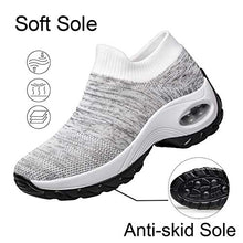 Load image into Gallery viewer, Women's Tennis Shoes Lightweight - Walking Shoes Slip on Mesh Air Cushion Athletic Shoes Work Driving Comfortable Running Shoes Purple 5.5
