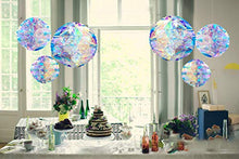Load image into Gallery viewer, Hanging Decorations Iridescent Honeycomb Ball Foil Ceiling Hanging Flowers for Bridal Shower Wedding Birthday Frozen Theme Party Fairy Princess Rainbow Show Decoration
