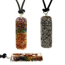 Load image into Gallery viewer, Orgone Healing Pendant Adjustable Cord 7 Chakra Stones Necklace EMF Protection
