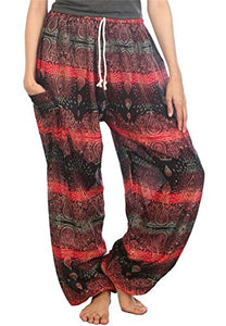 LOFBAZ Harem Pants for Women Yoga Boho Sweatpants Womens Hippie Bohemian Clothing Palazzo Beach Clothes Casual Pajama Rose 2 Pink X-Large