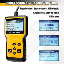 Load image into Gallery viewer, MOTOPOWER MP69033 Car OBD2 Scanner Code Reader Engine Fault Code Reader Scanner CAN Diagnostic Scan Tool for All OBD II Protocol Cars Since 1996, Yellow
