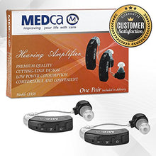 Load image into Gallery viewer, Behind The Ear Sound Amplifier - BTE Hearing Ear Amplification Device and Digital Sound Enhancer PSAD for The Hard of Hearing, Noise Reducing Feature, Black, by MEDca
