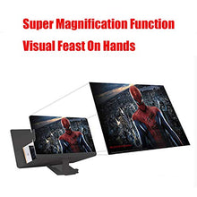 Load image into Gallery viewer, DRIDOUAM Mobile Phone Screen Magnifier 8" HD Screen Enlarger 3D Movies Amplifier Foldable Holder Stand Smartphones, PU Leather, Black
