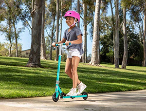 Mongoose Trace Youth/Adult Kick Scooter Folding and Non-Folding Design, Regular, Lighted, and Air Filled Wheels, Teal, 120mm Wheels