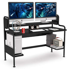 Load image into Gallery viewer, Tribesigns Computer Desk with Hutch, 55-Inch Large Gaming Desk with Storage Shelves, Studio Workstation Desk Studying Writing Table for Home Office
