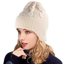 Load image into Gallery viewer, Muryobao Womens Winter Beanie Hat Slouchy Knit Hats Soft Warm Ski Skull Cap with Ear Flaps Beige
