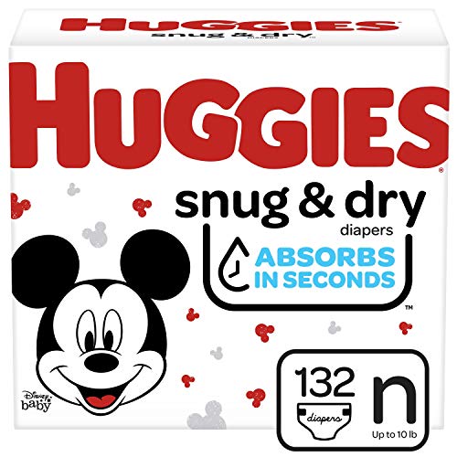 Huggies Snug & Dry Baby Diapers, Size Newborn, 132 Ct