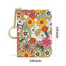Load image into Gallery viewer, Insaizom Boho Abstract Flower Credit Card Holder for Women, Retro Small RFID Card Wallet Slim Leather Organizer Case (rainbow)
