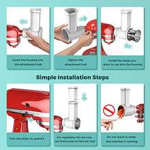 Load image into Gallery viewer, FirstBuy Slicer Shredder Attachments for Kitchenaid Stand Mixer, Vegetable Slicer Accessories for Stand Mixers, Stainless Steel Salad Maker, Kitchenaid Shredder Attachment with Cleaning Brush
