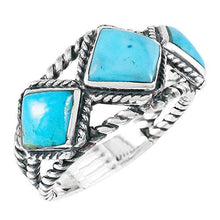 Load image into Gallery viewer, Turquoise Ring Sterling Silver 925 Genuine Gemstones Size 6 to 11 (Turquoise) (10)

