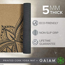 Load image into Gallery viewer, Gaiam Cork Yoga Mat | Print Design Natural Sustainable Cork Resists Germs and Odor | Non-Toxic TPE Rubber Backing | Great for Hot Yoga, Pilates (68-Inch x 24-Inch x 5mm Thick)
