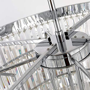Luxury Modern Crystal Chandeliers Lighting Ceiling Lamp Lights Fixture With 5 Tiers for Dining Room, Living Room(12 Lights Chrome)
