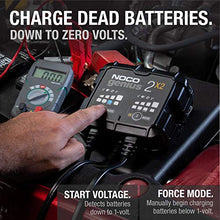 Load image into Gallery viewer, NOCO GENIUS2X2, 2-Bank, 4-Amp (2-Amp Per Bank) Fully-Automatic Smart Charger, 6V and 12V Battery Charger, Battery Maintainer, and Battery Desulfator with Temperature Compensation
