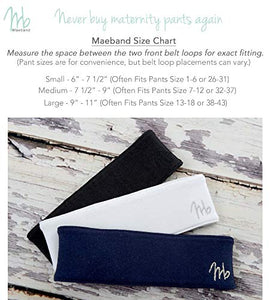 Maeband Maternity Belly Band | Pregnancy Belt, Waistband Extender, Pregnancy Clothes, Maternity Jeans (Medium, Midnight Black)